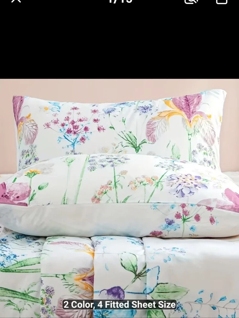 New 4pc Floral King Sheet Set - 1609-1893